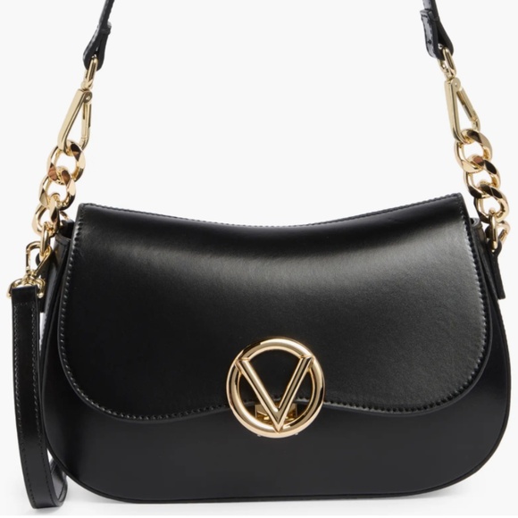 NWT Valentino by Mario Valentino Chic Black Bag with Gold...